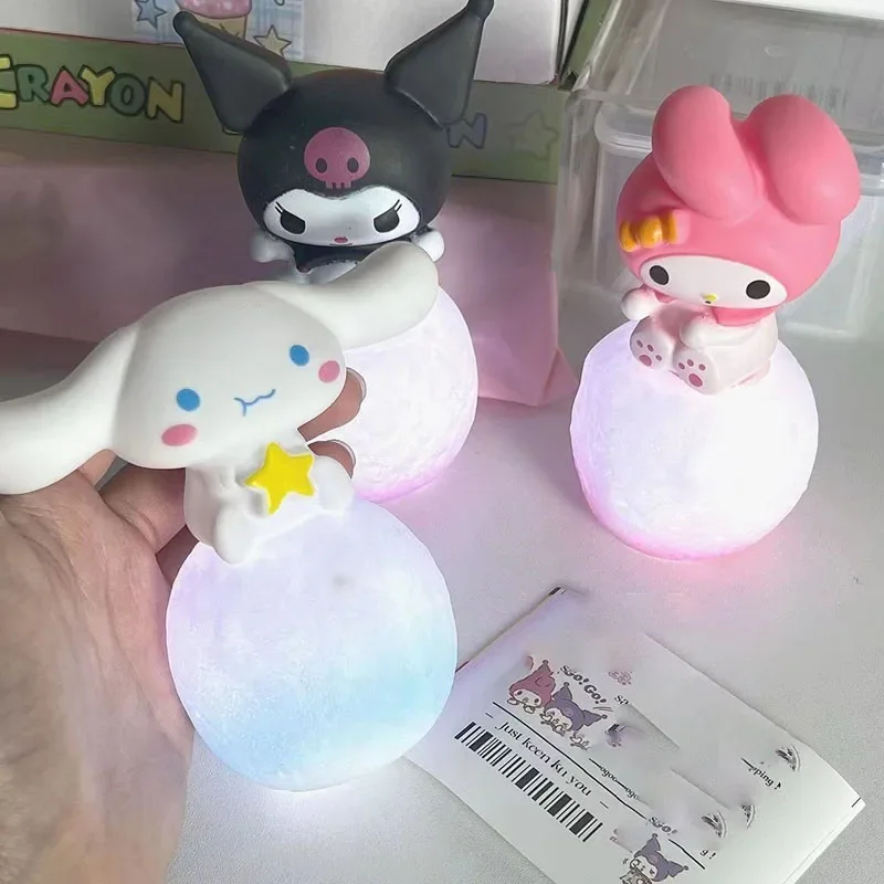 Hello Kitty Kuromi Cinnamoroll My Melody Cute Anime Cartoon Children Young Girl Creative Lamp Kawaii Convenient Night Light Gift