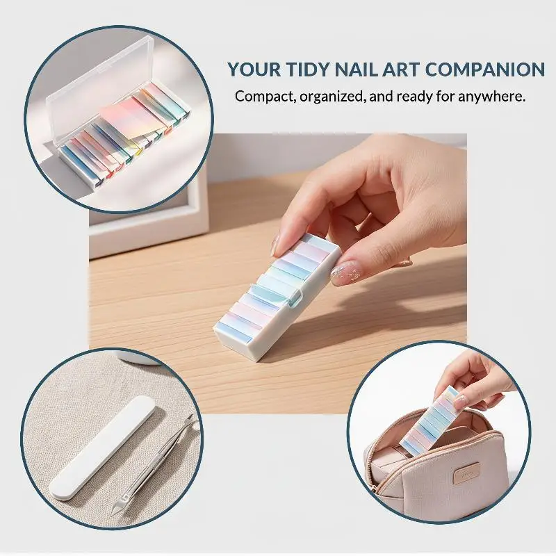 Mini Portable Anti Wrinkle Nail Art Transfer Foil Storage Box 10 Slot Ideal for DIY Nail Art Lovers Gift - view 3