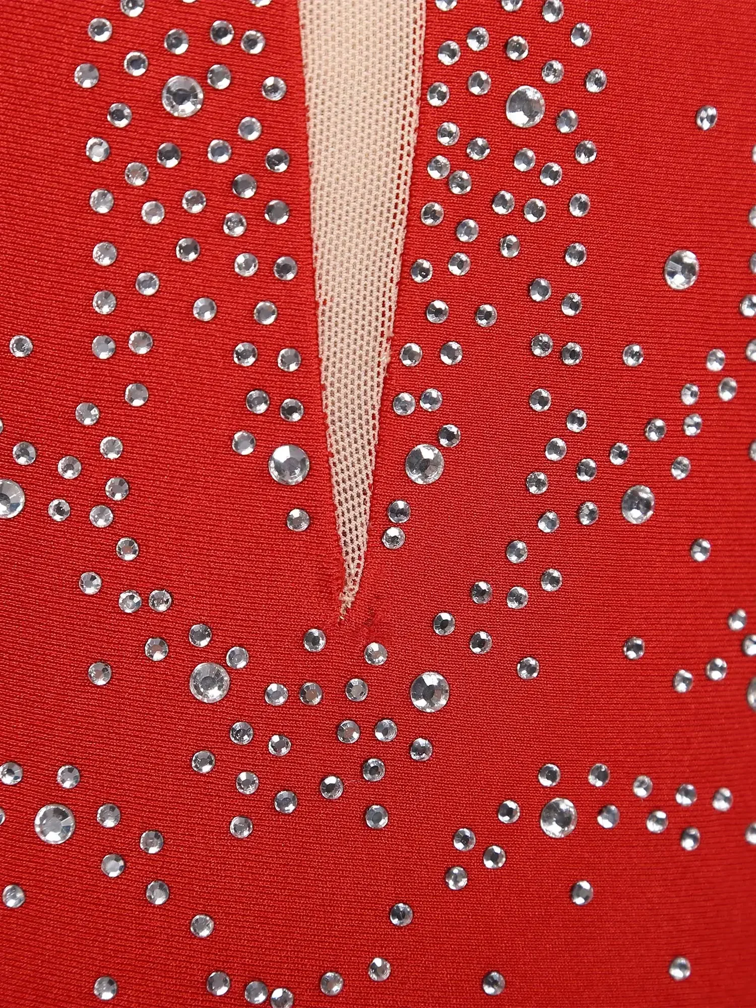 Vestito da body da ginnastica per balletto con strass da donna senza maniche con giuntura a rete, vestito da pattinaggio su ghiaccio, Costume da ballo da competizione