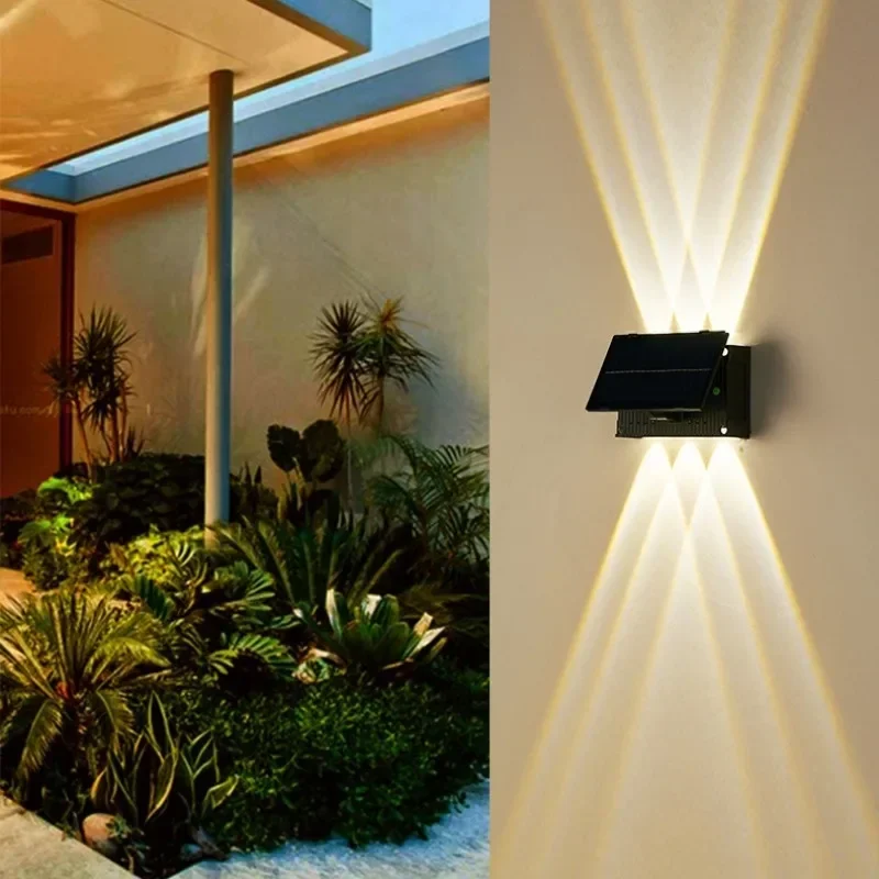 Imagem -03 - Impermeável Solar Led Outdoor Wall Light Decoração do Jardim Luzes Rgb Home Lights Villa Lavagem