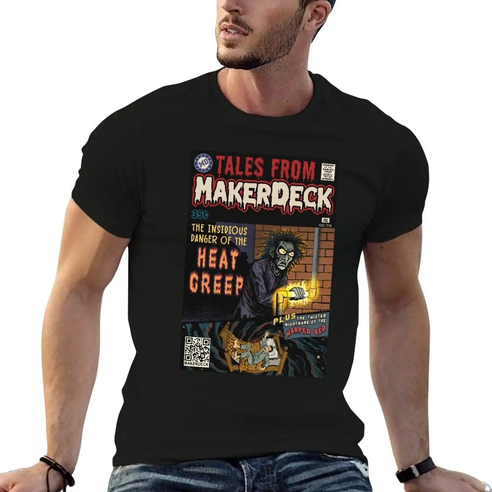

Tales From MakerDeck - Heat Creep T-Shirt t shirt man casual t shirts designer t shirt men 100% cotton luxury brand T-shirt