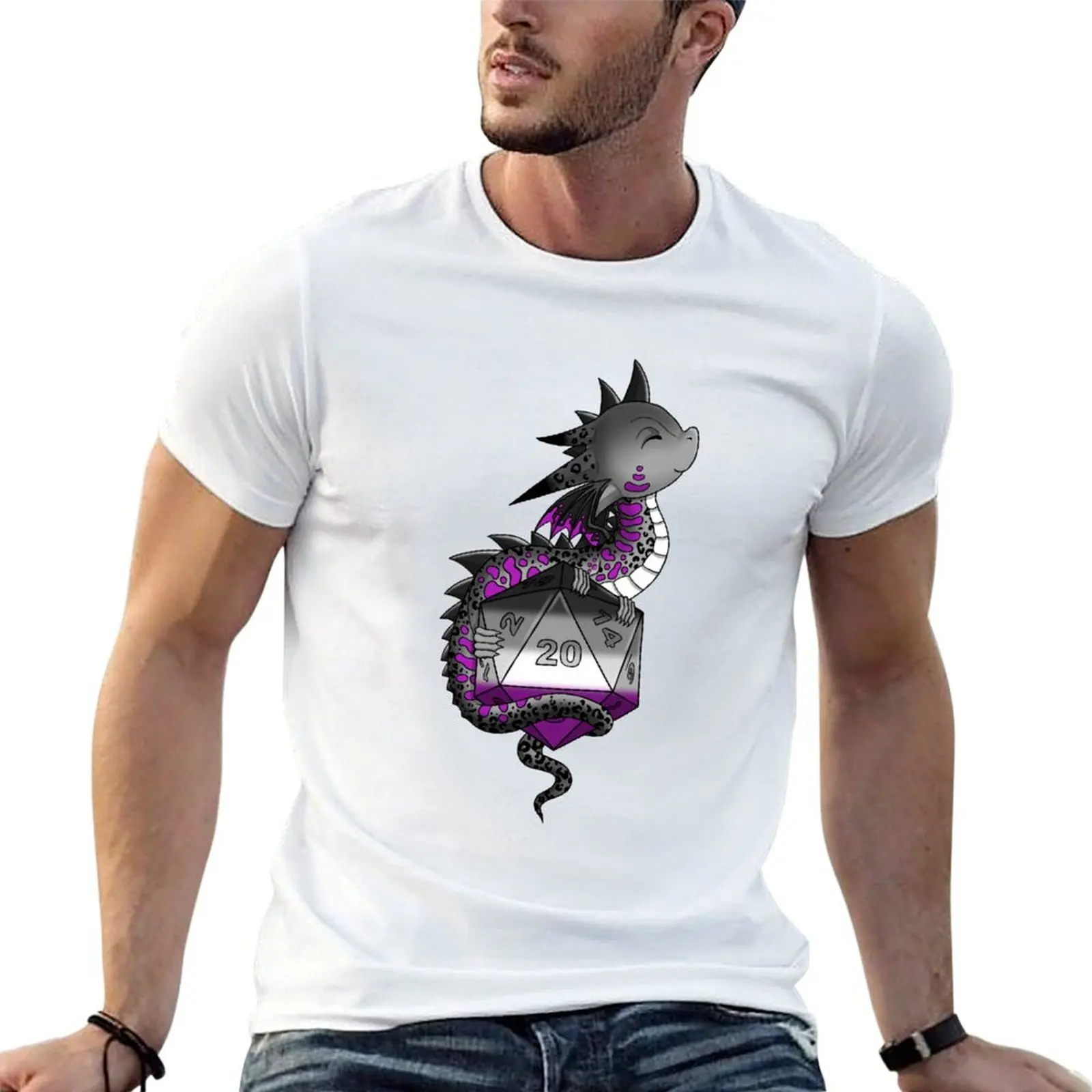 Футболка Ace Pride Flag Dragon с изображением D20, футболка для строительных работ