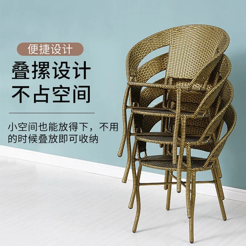 Beach Camping Rattan Garden Chair Patio Dining Lawn Nordic Balcony Chair Outdoor Modern Sedie Da Giardino Patio Furniture WK50GC