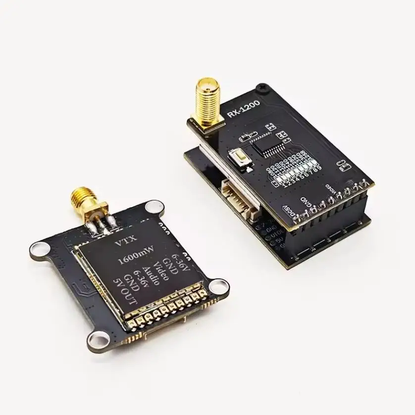 

1.2G 2W Drone Video Transmitter and Receiver 1.2G 1.3G FPV VTX VRX AV Sender 1060-1380Mhz For FPV Long Range Racing Drone