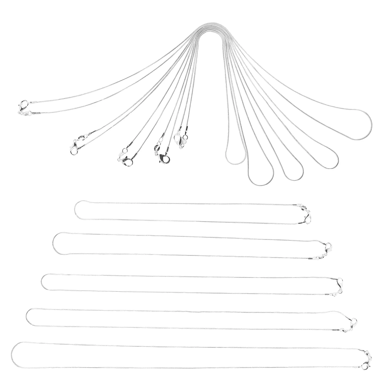 

10 Pcs Snake Chain Necklace 20 Inch Sterling Silver 24 European and American Bulk