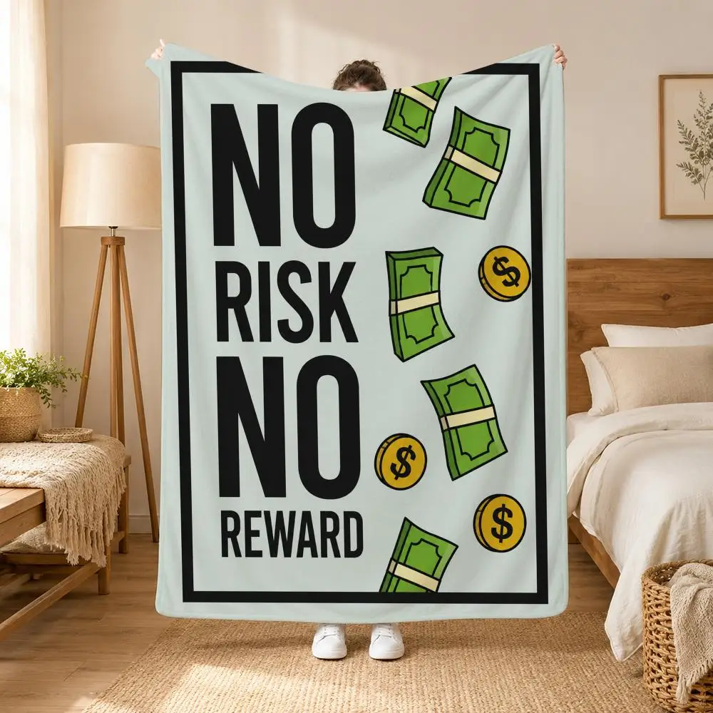 Millionaire Money Motivational Throw Cozy Summer Nap Flannel Blanket Soft Throw for Office, Couch, Travel & Bed