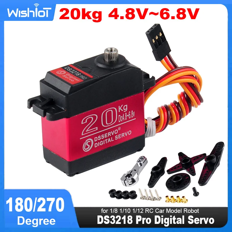 DS3218 Pro Servo Digital 20KG 180/270 grados de alta velocidad Dsservo IP66 impermeable Baja Metal Gear 25T brazo para 1/8 1/10 1/12 RC Car