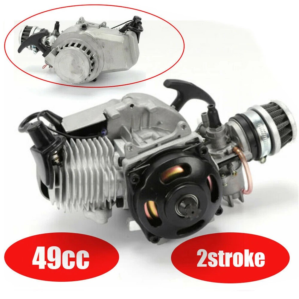 49cc 2-Stroke Bicycle Motor Kit Durable Complete Engine Motor For Scooter Pocket Dirt Bike Quad ATV Speedometer Safety