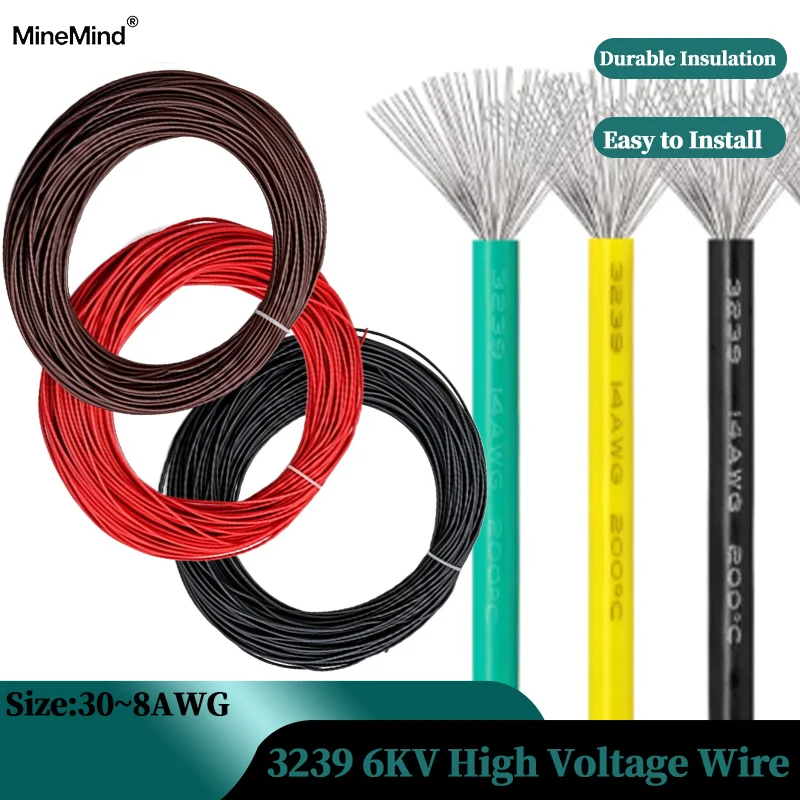 2/5M 30/28/26/24/22/20/18/16/14/12/10/8AWG 3KV 3239 Silicone Wire High Temperature Resistant DIY Electric LED Power Cord Cable