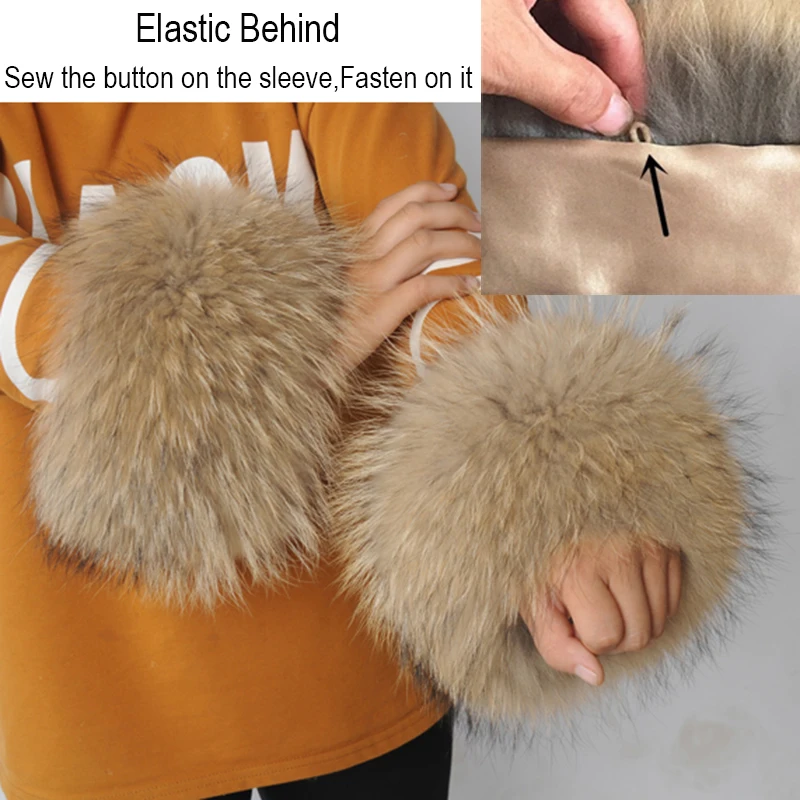 2022 Women Real Fox Fur Cuff Genuine Female Wristband Fashion Genuine Fur Cuffs for Wrist Natural fur cuffs bracelet