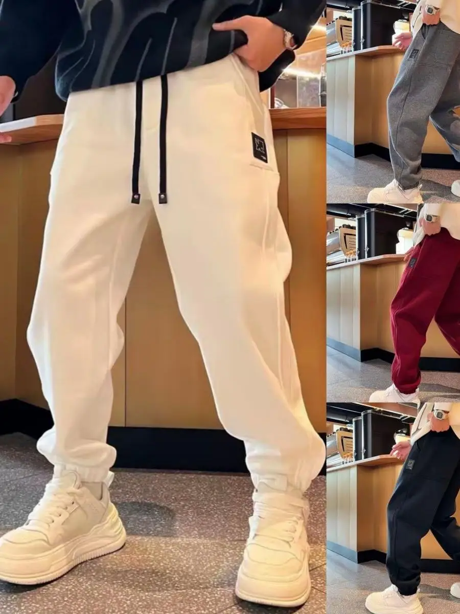 

Men's Winter Thiened Fce Lined Cuffed Casual Harlan Sweatpants Warm Sports Trousers Slim Fit Universal Sle Summer Work...