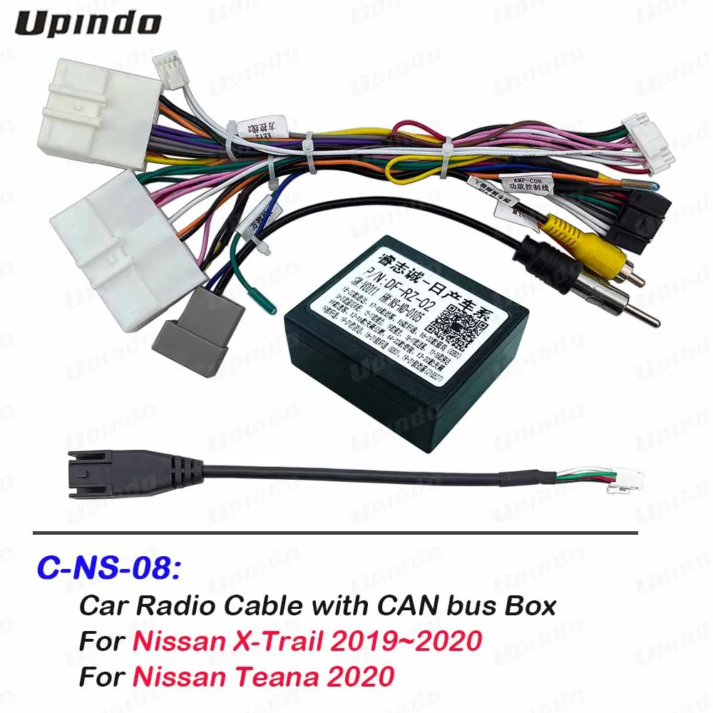 

Car Radio Cable with CAN-Bus Box Adapter for Nissan X-Trail Teana 2019-2020 Wiring Harness Media Player Power Connector Socket