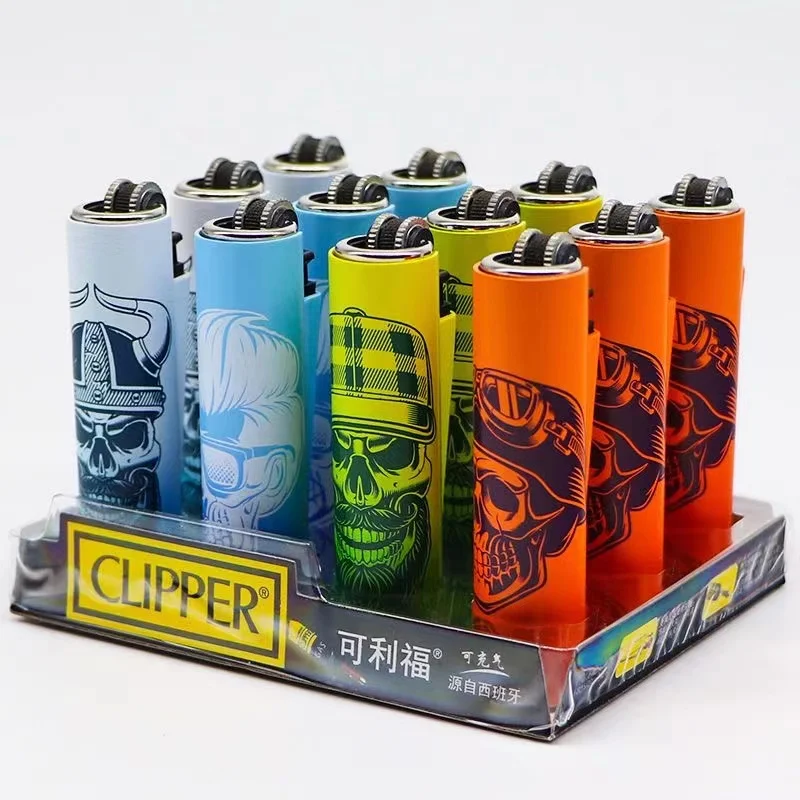 Spain Clipper Metal Lighter 4pcs Combination Iron Box Butane Gas Lighter Clipper Lighters Smoking Gadgets For Boyfriend Gift