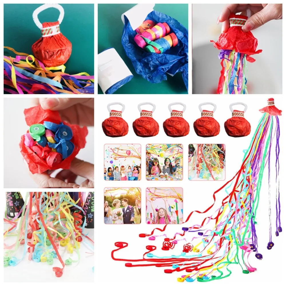 Confetti Hand Throw Ribbon Props Paper Atmosphere Props Paper Cracker Poppers Random Color Streamers