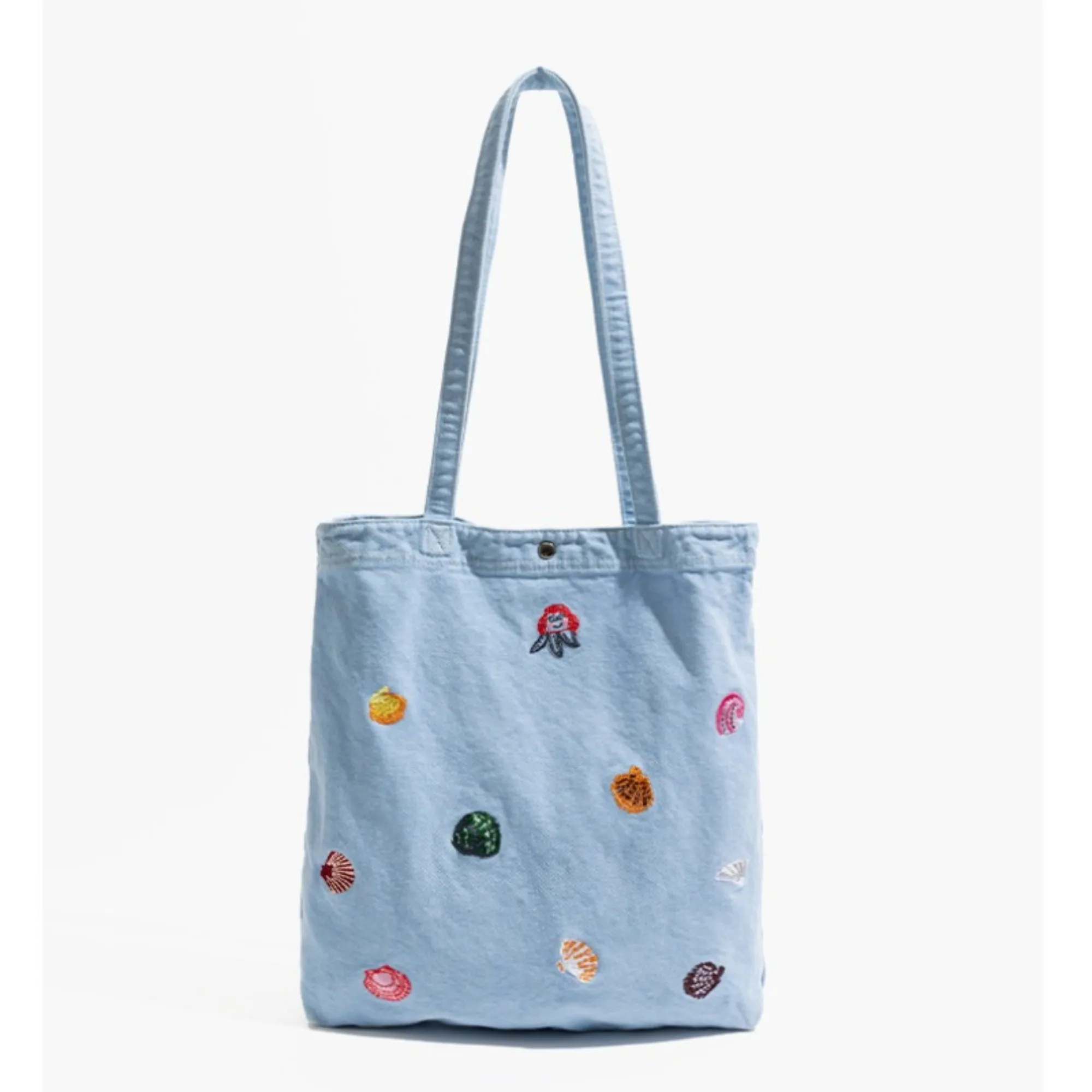 Sac à main en toile de denim souple pour femme CKKUI avec broderie mignonne et grande capacité, sac à bandoulière pour un usage quotidien et le shopping