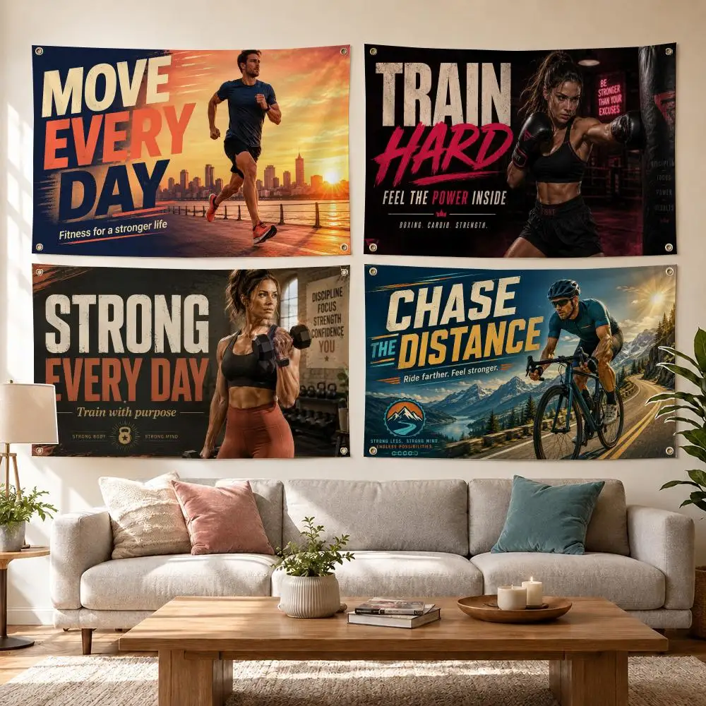 Sports Competition Energy Collection Flags Decor Garage Flags for Bedrooms Outdoor Decor Tapestry Flaga Advertising Barber Shop