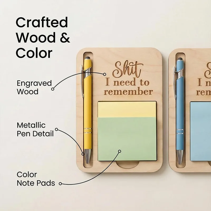 Creative Wooden Notes Clip Festival Tags Small Gift School Office Desktop Pen Clip Decorative Craft Ornaments Office Supplies