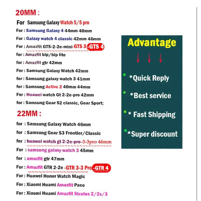 Tali nilon untuk jam tangan Samsung Galaxy 3 4 5 Gear S3 Amazfit GTR 3 4 gelang berpori untuk jam tangan Huawei GT/3/4 22mm 20mm