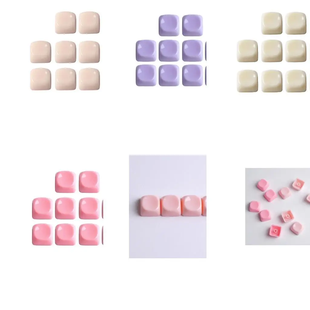 Clear Polycarbonate Keyboard Keycap Collection, Rounded 1U Accent Covers for Mechanical Boards and Typing Layout Detail  D2RC