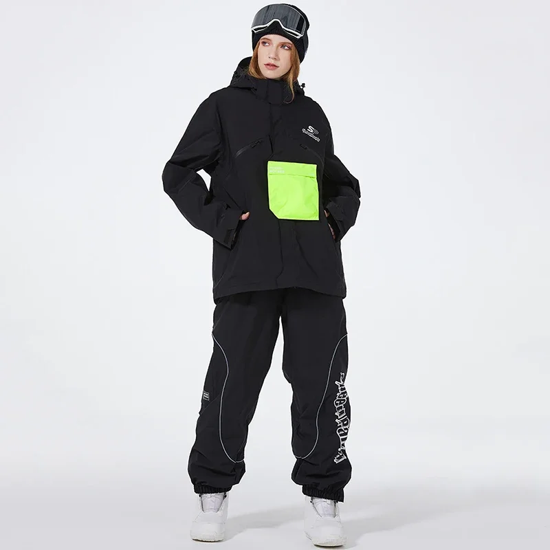 Traje de esquí para hombre, traje de Snowboard al aire libre, ropa de nieve para adultos, deporte alpino, impermeable, chaqueta a prueba de viento, pantalones, invierno, 2024