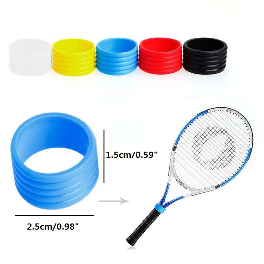 Empuñadura de silicona para raqueta de tenis, 2 piezas, bucle de agarre