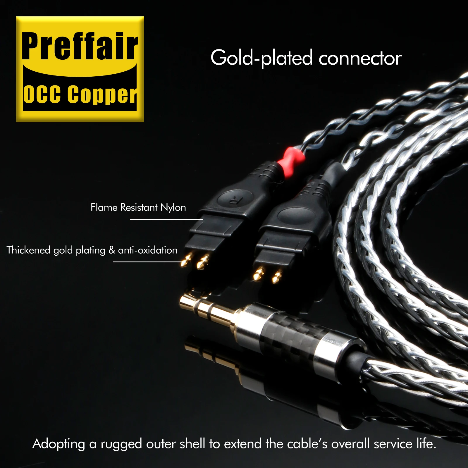 Preffair E51703 3.5 mm/2.5mm/XLR/4.4mm OCC silver plated Earphone Cable for HD580 HD600 HD650 HD25 hd545 hd565 hd535 HD660S