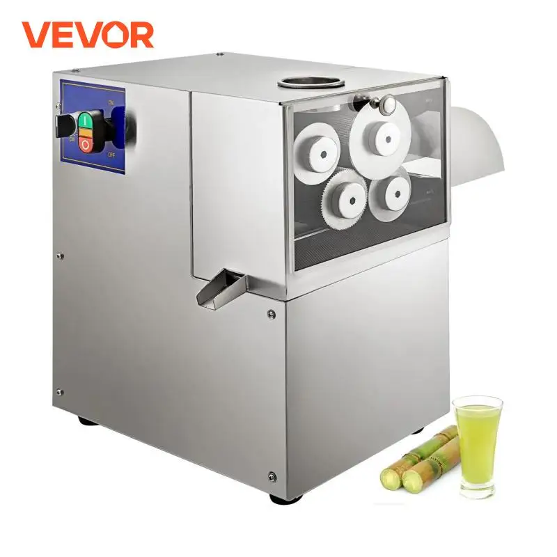 VEVOR Electric Sugarcane Juicer Machine Effective 3/4 Rollers With Cooling Air Vents Sugar Cane Extractor Squeezer for Commerce