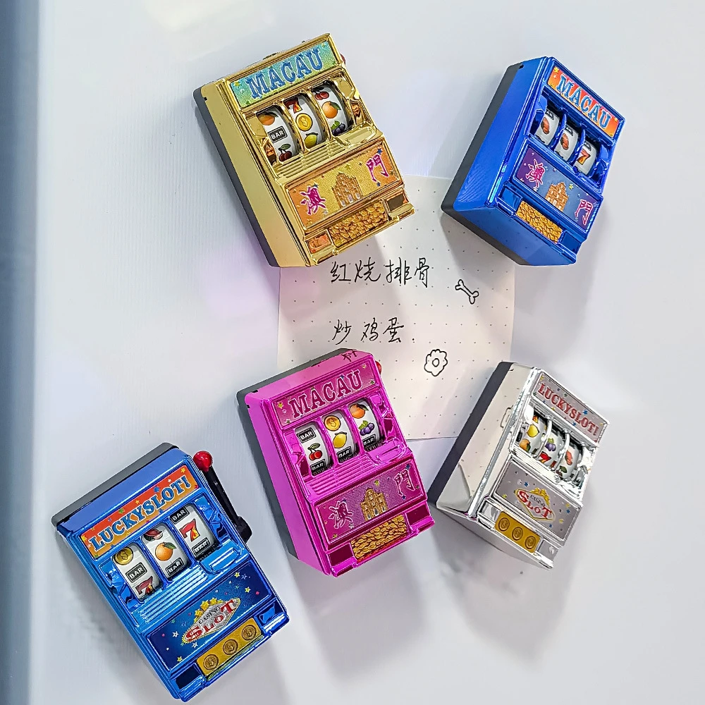 Fridge Magnets Slot Game Machine Arcade Toy Vending for Room Decoration Fruit Machine Mini Casino Novelty Gifts for Kids Adults