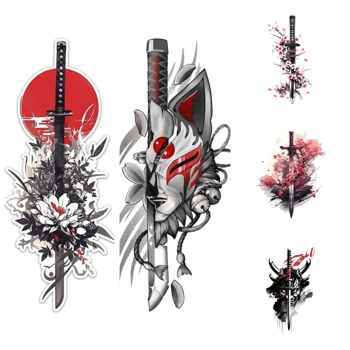 

EARLFAMILY Samurai Theme Car Sticker - Cool Cartoon Image Vinyl Decal for Motorcycle, PVC Body Sticker to Cover Scratches