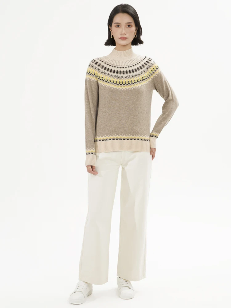 100% แคชเมียร์ฤดูใบไม้ร่วงฤดูหนาว high-end เสื้อกันหนาวแคชเมียร์แขนยาวคอนุ่มสบายๆเสื้อถักหญิง