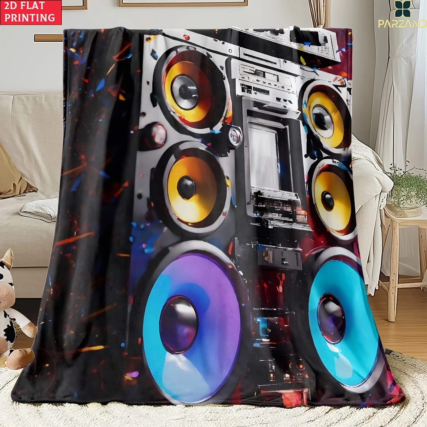 2D Flat 1pc Speakers Used for Sofa Blanket-Lightweight Home Furnishings Bedding Blanket Suitable for Sofas Beds Travel Camping L