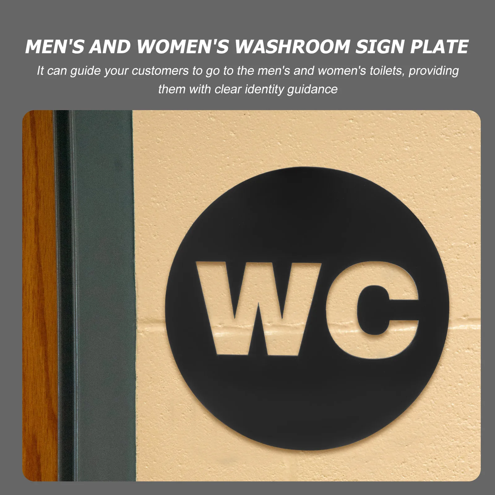 

3Pcs Wall Sticker Wc Sign Men and Women Bathroom Door Symbol for Hotel Restaurant Shop Washroom Guide Decal Bathroom Door Sign