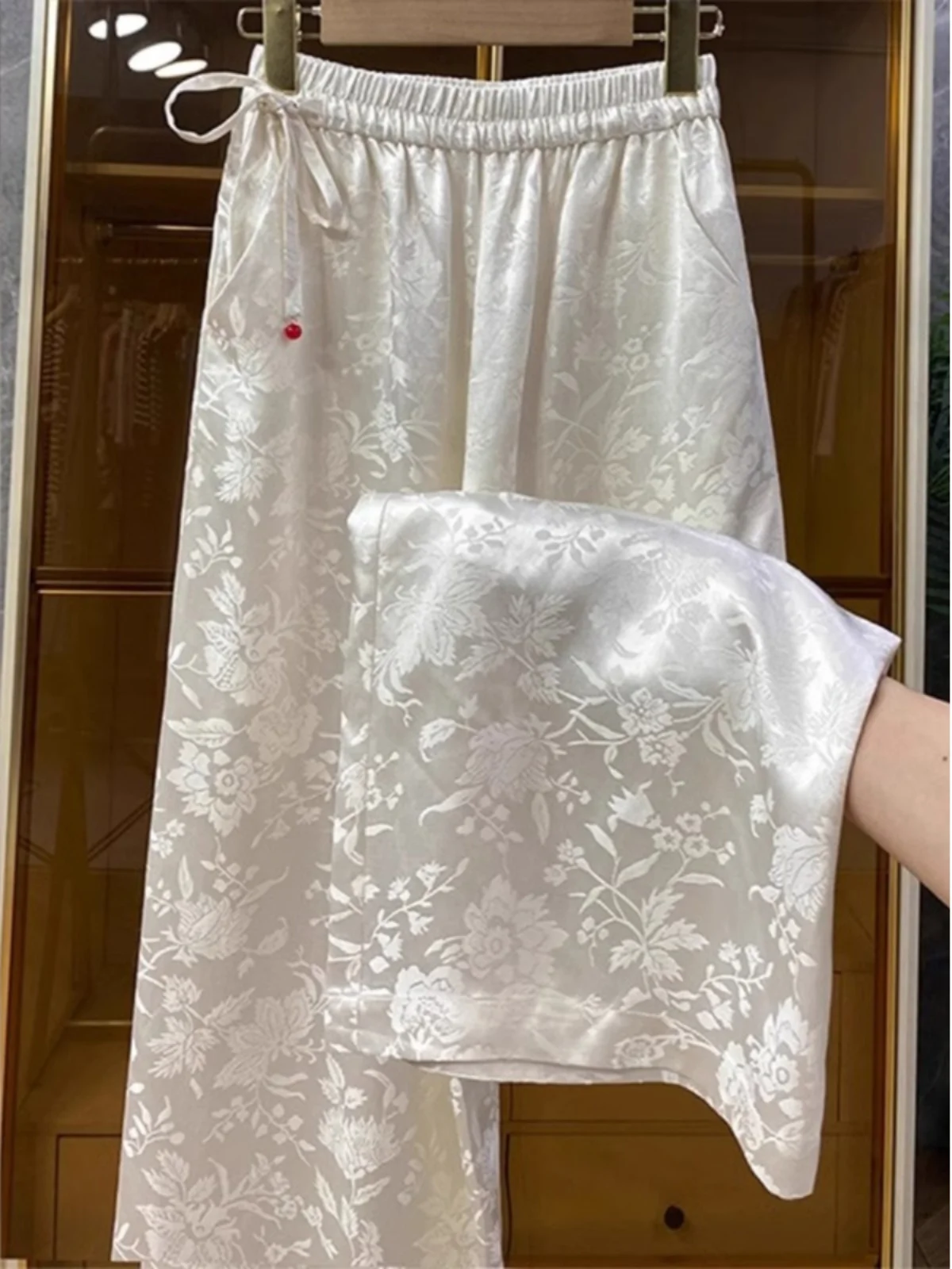 

Fashionable New Chinese Style Wide Leg Pants High End Summer Design Embroidery National Trend Women's plus Size Inner Wear