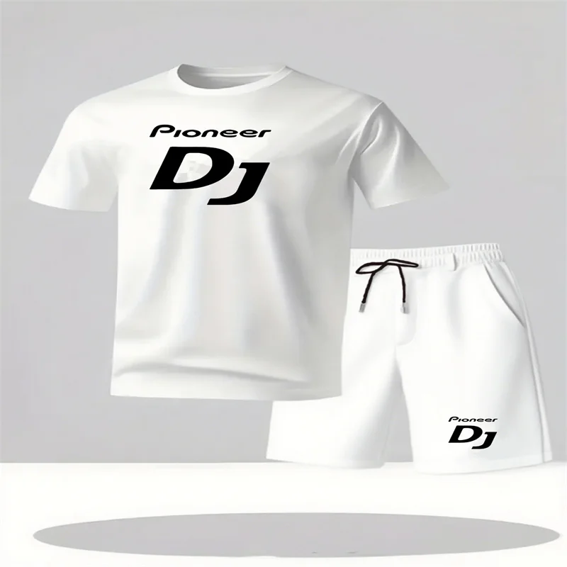 

Fashionable summer new men's short sleeved shorts set two-piece set men's round neck T-shirt shorts casual sportswear set