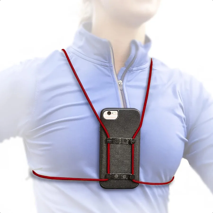 

Red Retractable Cell Phone Holder Mobile Phone Chest Mount Universal Cell Phone Accory Smart Phone Harn Body Lanyard