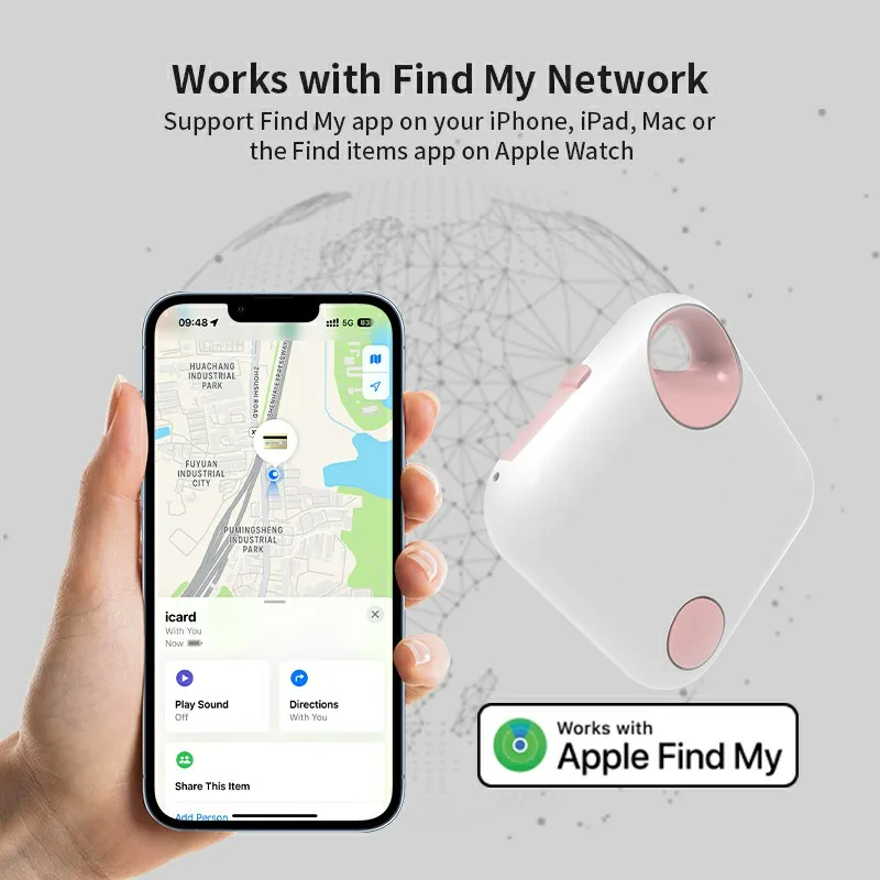 Type-C Portable Long-Distance Tracker Positioning Far Away Finder for Apple Find My APP Keys Bag Toys Smart Tag for IOS iPhone