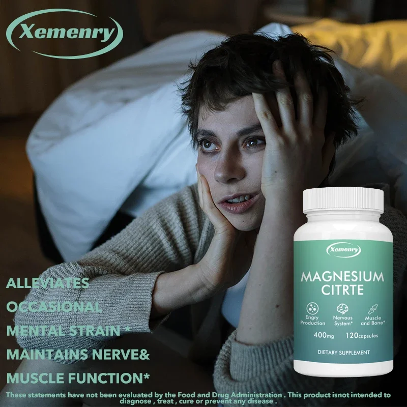 Premium Magnesium Citrate Capsules - Supports Nervous System Health, Energy Production, Joint Pain Relief