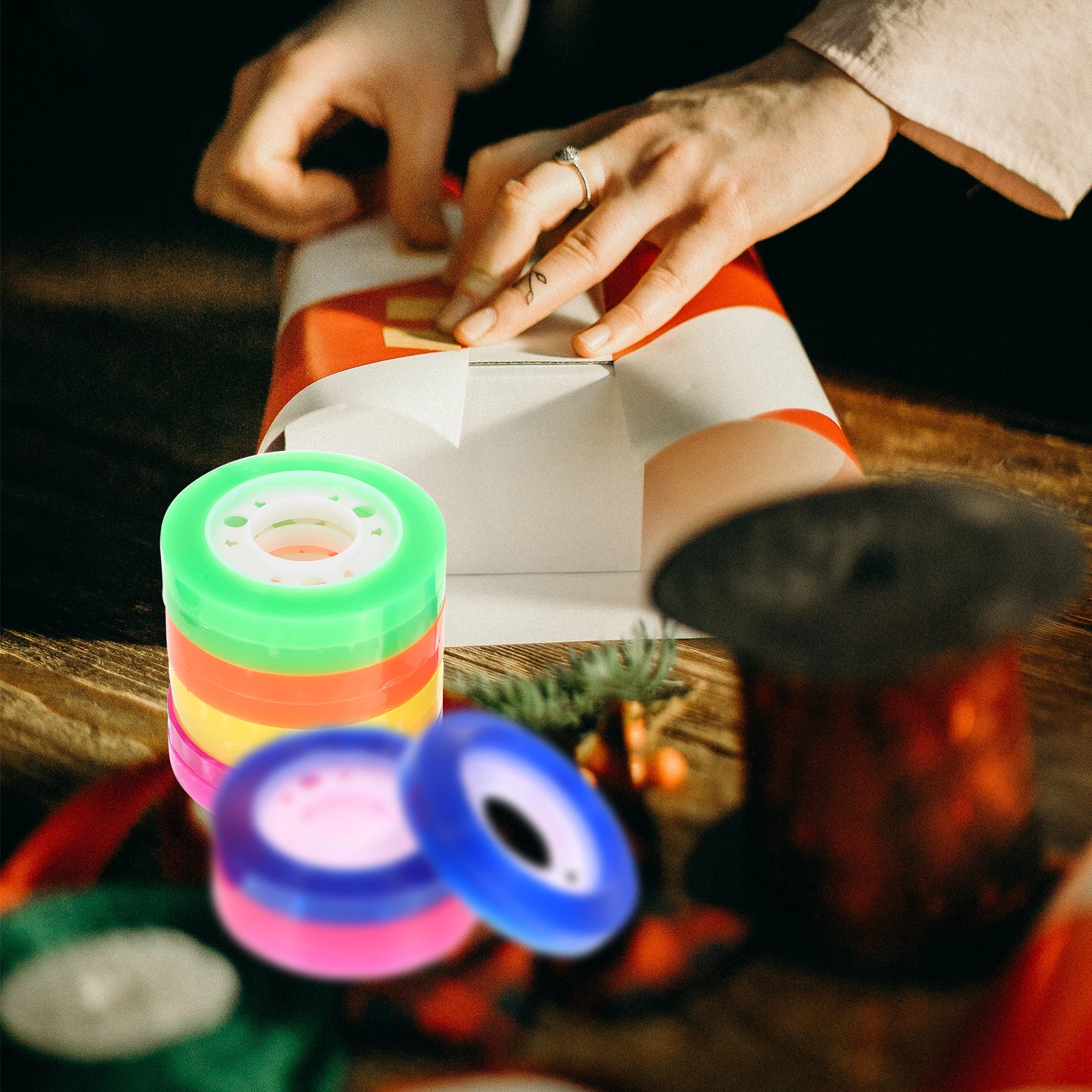 

12 Rolls DIY Paper Tape Colorful Adhesive Tapes Scrapbooking Decorative Journal Supplies Gift Box Hand Account Tapes