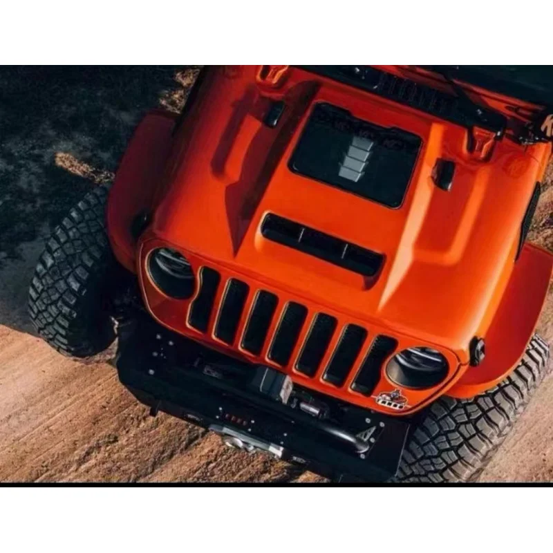 High Quality New Steel Off-Road Engine Hood with Glass Window for Jeep Wrangler JK JL JT Gladiator Bonnet Cover