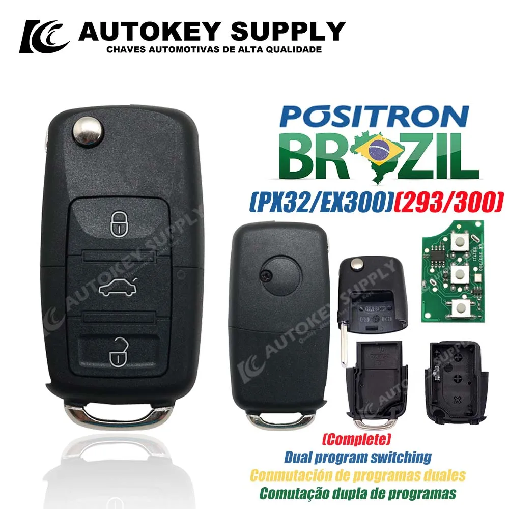 

Autokeysupply AKBPCP092 Brazil Positron Flex Двойная программа без держателя батареи (PX32/EX300) Управление охранной сигнализацией для VW