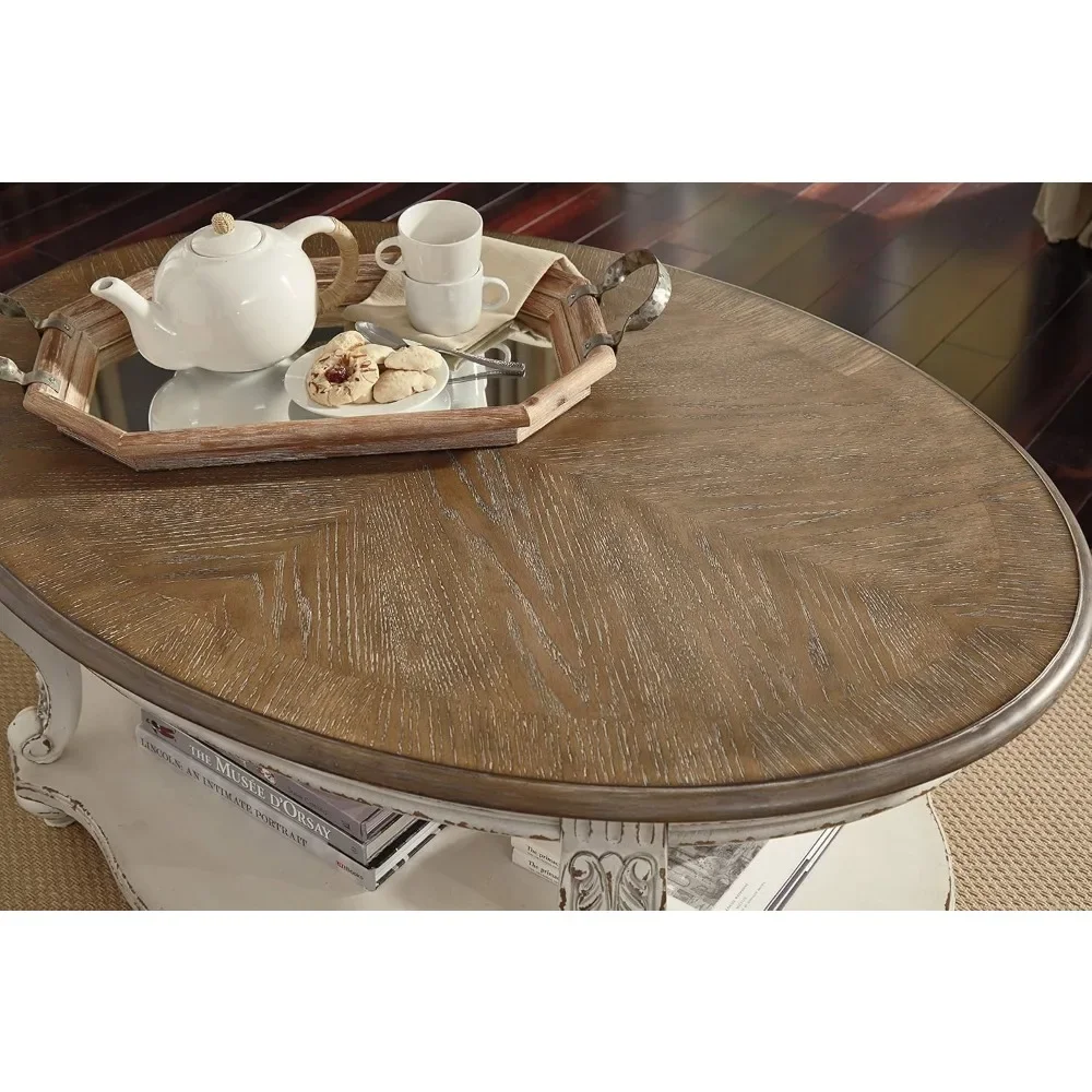 Signature Design by Ashley Realyn Casual Cottage Coffee Table, Antique White & Brown coffee tables  mesas de centro para sala