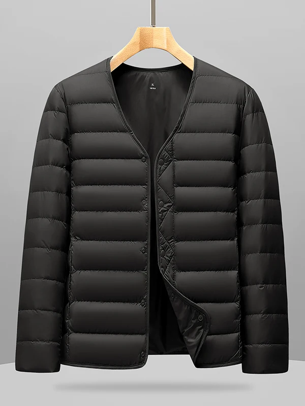 

Men's Loose Fit Lightweight V-Ne down Jaet Autumn Winter New Sle plus Size Warmth Comfortable Polyester Fiber Du down...