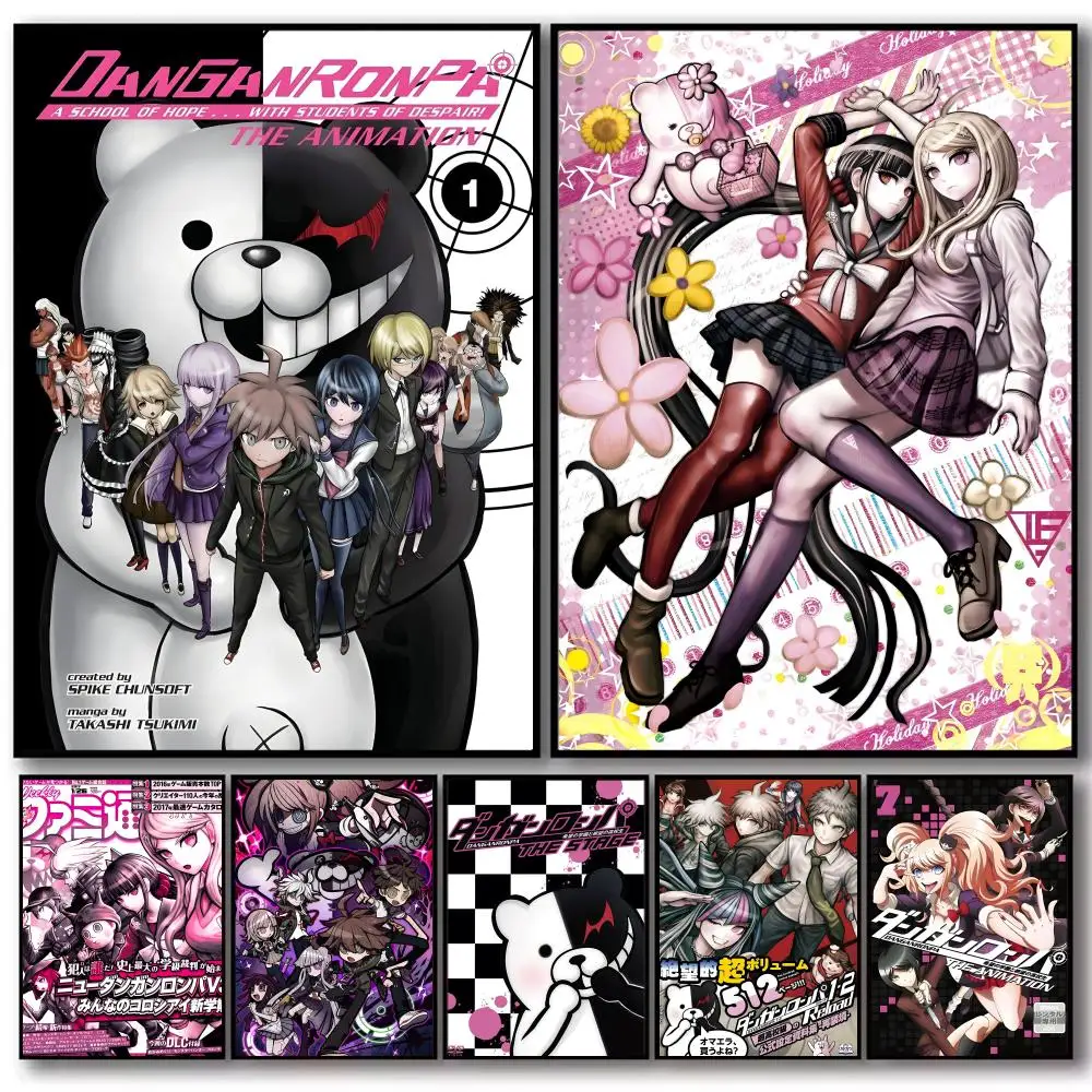 Pôster de filme de anime d-danganronpas, adesivos decorativos de arte de parede, impressão de foto para decoração de casa, sala de estar, corredor