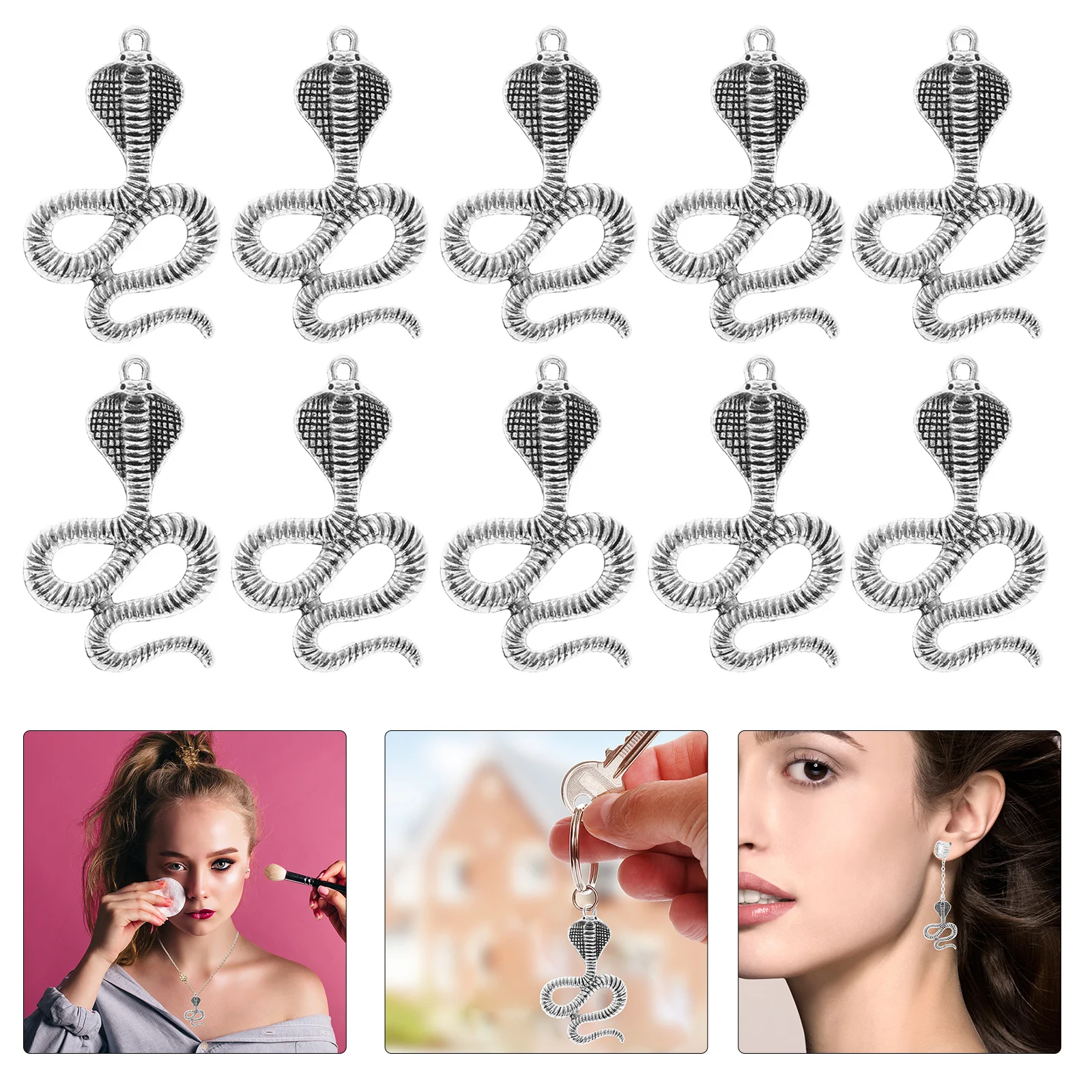 

20Pcs Year of The Snake Charms Unique DIY Alloy Accessories for Keychain Necklace Bracelet Jewelry Making New Year Snake Pendant