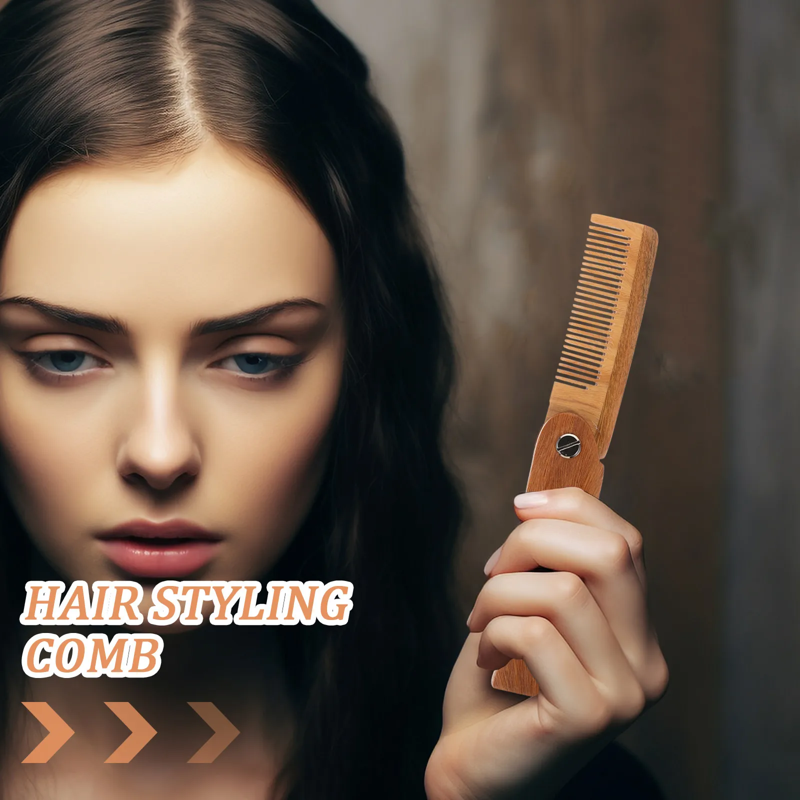 1Pcs Thick Wooden Beard Comb for Men Natural Hair Styling Tool with Ergonomic Handle Soothes Scalp Promotes Circulation