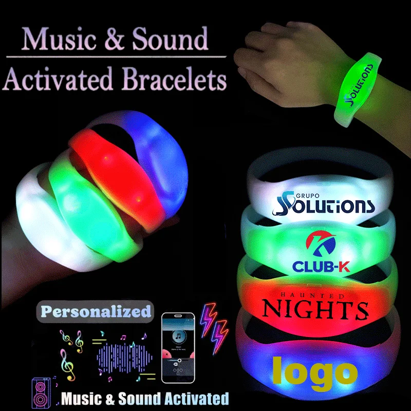 Customizable music-activated light-up bracelets LED bracelets wedding Birthday Party decorations, party favors