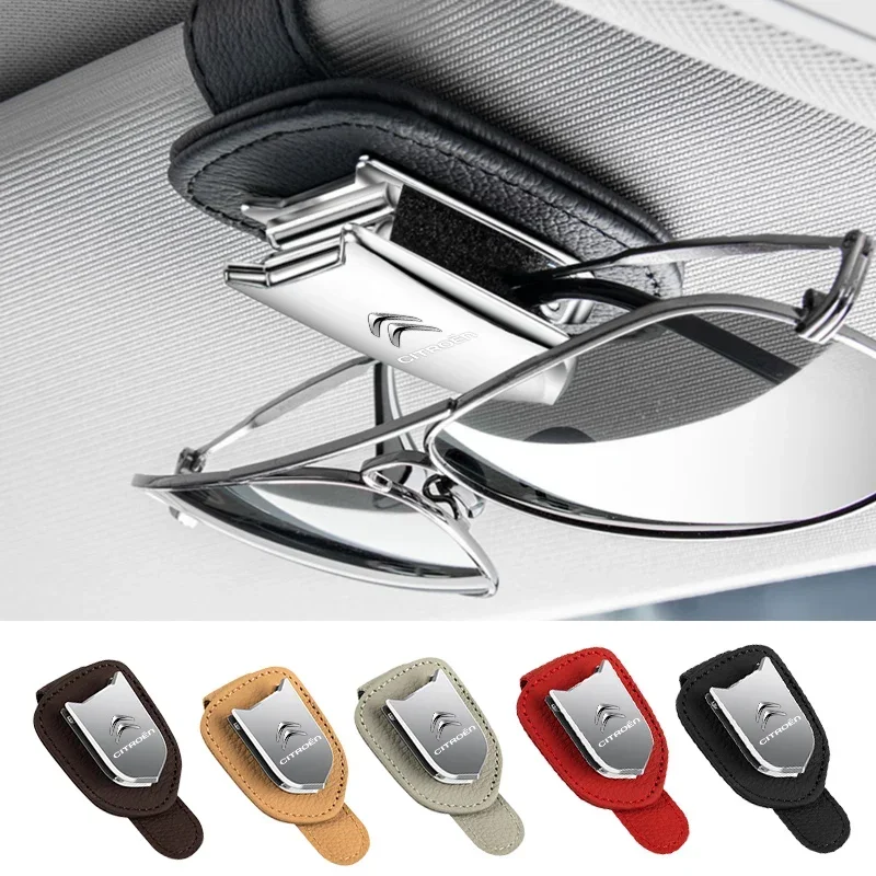 

Car Logo Sunglass Fastener Ticket Clip For Citroen C4 C2 C5 C6 C4L CACTUS C3XR HU83/VA2 Blade CE0536 Car Interior Accessories