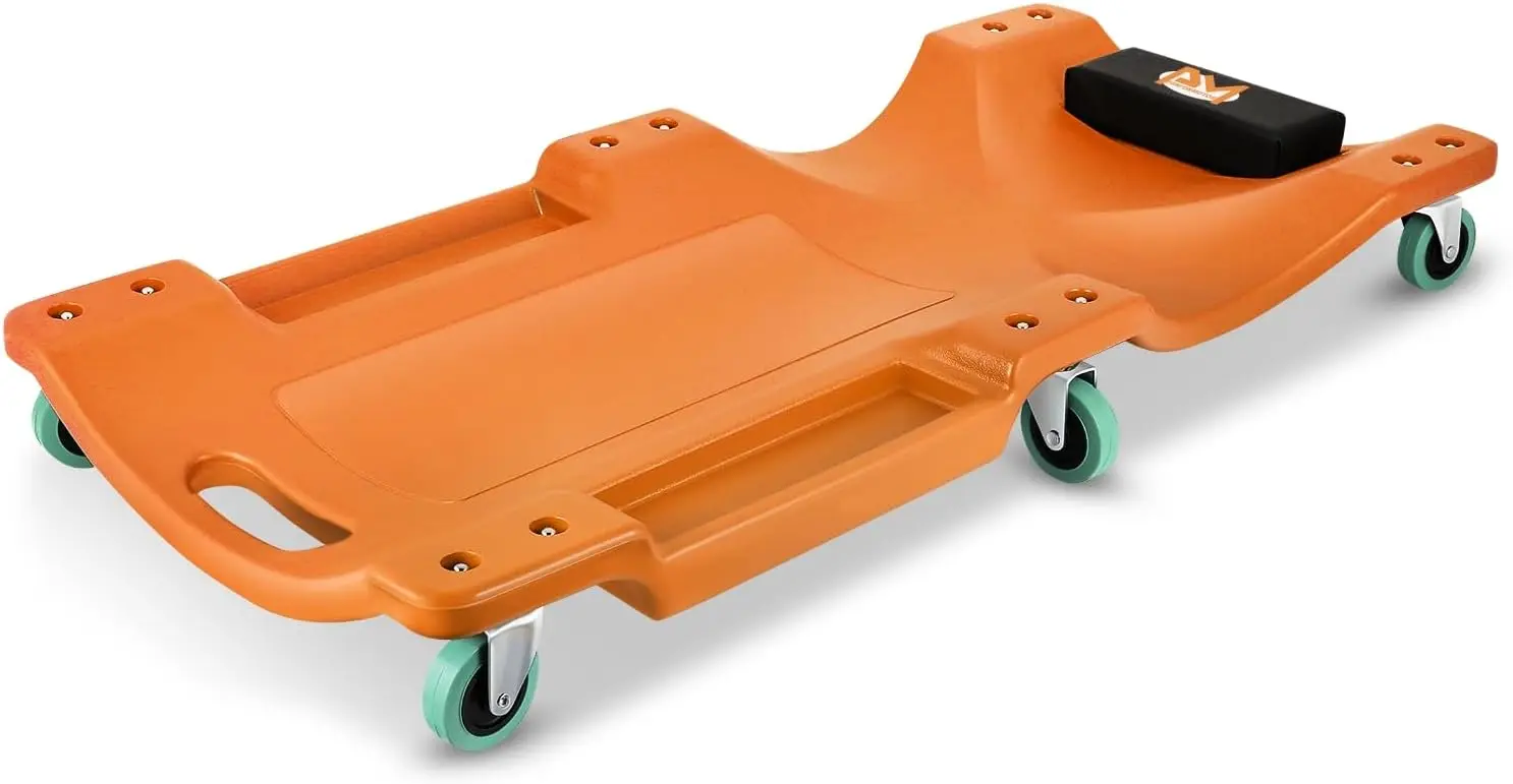 

40" x 19" Low Profile Automotive Creeper with Padded Headrest, Orange - Vehicle Repair Tool for Easy Access