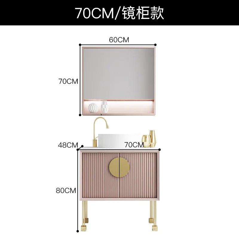 Vendite dirette in fabbrica mobile da bagno in rovere lavabo dal pavimento al soffitto combinazione bagno lavabo a mano specchio da bagno