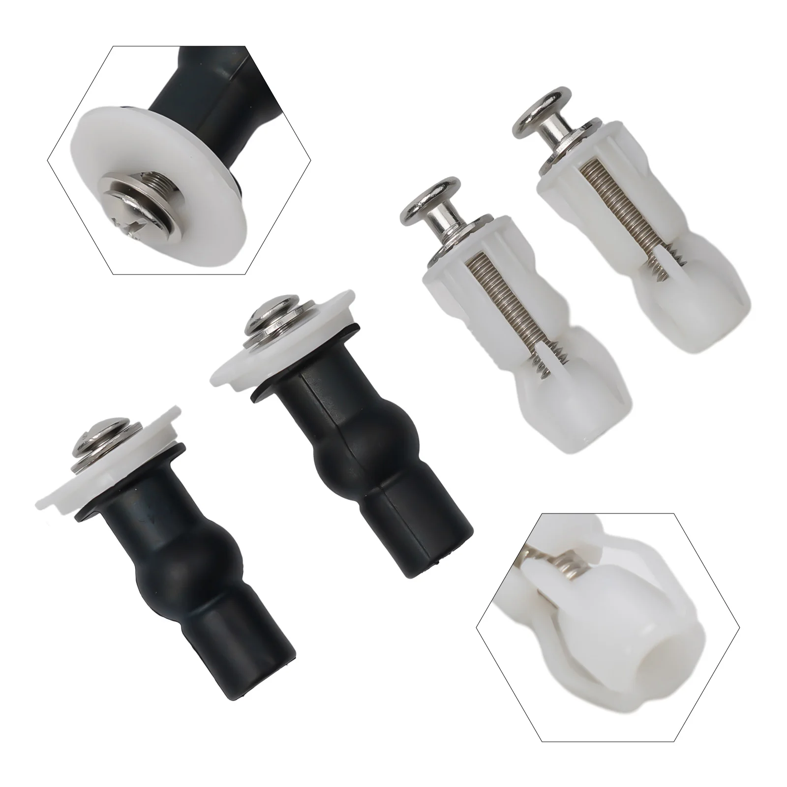 4pcs Top Fix Toilet Cover Seat Screws Well Nut Pan Fixing WC Blind Hole Fitting Kit For Toilet Seat Hinges Commode